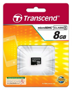 8GB microSDHC Transcend Class4 memoriakártya (TS8GUSDC4)