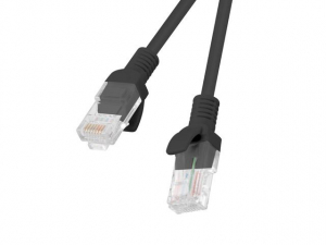 DUPLA CIKK! EZZEL: LANB_PCU5-10CC-0050-BK    Lanberg Patchcord RJ45 CAT5e UTP k&aacute;bel 0.5m fekete (PCU5-10CC-0050-BK)