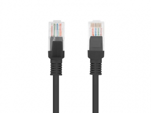 DUPLA CIKK! EZZEL: LANB_PCU5-10CC-0050-BK    Lanberg Patchcord RJ45 CAT5e UTP k&aacute;bel 0.5m fekete (PCU5-10CC-0050-BK)