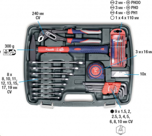 KWB PROFI CrV szerszám készlet műanyag kofferben, 65 db-os (370730)