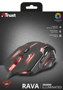 Trust GXT 108 Rava optikai Gaming egér fekete USB (22090)