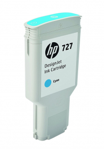 HP 727 300 ml-es DesignJet tintapatron ciánkék (F9J76A)