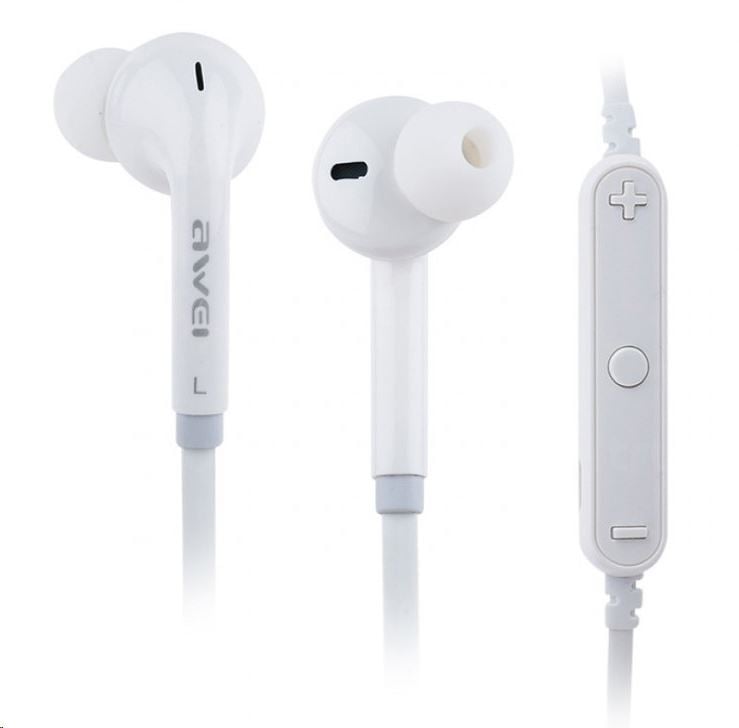 Awei A610BL In-Ear Bluetooth mikrofonos fülhallgató fehér (MG-AWEA610BL-01)