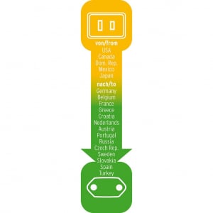 Brennenstuhl utazó adapter USA -->Europe (1508500010)