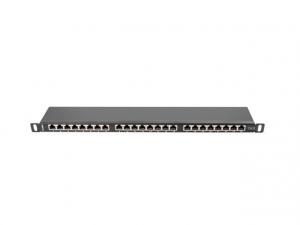 Lanberg Patch panel CAT6 UTP 24 PORT 0.5U 19" &aacute;rny&eacute;kolt fekete (PPS6-0024-B)