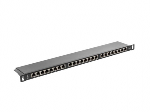 Lanberg Patch panel CAT6 UTP 24 PORT 0.5U 19" &aacute;rny&eacute;kolt fekete (PPS6-0024-B)
