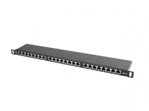 Lanberg Patch panel CAT6 UTP 24 PORT 0.5U 19" &aacute;rny&eacute;kolt fekete (PPS6-0024-B)