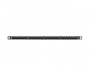 Lanberg Patch panel CAT6 UTP 24 PORT 0.5U 19" fekete (PPU6-0024-B)
