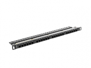 Lanberg Patch panel CAT6 UTP 24 PORT 0.5U 19" fekete (PPU6-0024-B)