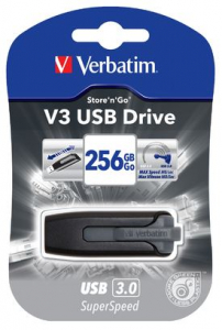 Pen Drive 256GB Verbatim Store 'n' Go V3 USB 3.0 fekete (49168)