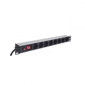 Intellinet rack eloszt&oacute; 8 aljzat 3m kapcsol&oacute;s 19" 1U fekete (713986)