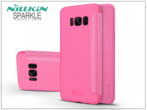 Nillkin Sparkle Samsung G955F Galaxy S8 Plus oldalra ny&iacute;l&oacute; flipes tok pink (NL138575)