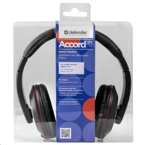 Defender Accord 171 mikrofonos fejhallgat&oacute; fekete (63171)