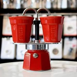 Bialetti mini Express 2 személyes kávéfőző ajándék szett piros (kávéfőző + 2 pohár) (6190)