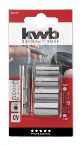 KWB PROFI CrV dug&oacute;kulcs + adapter k&eacute;szlet, 5 db-os (105110)