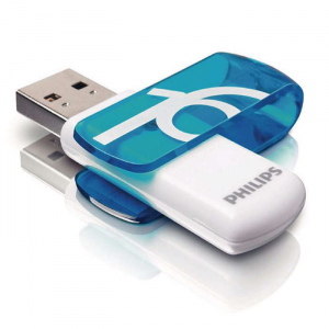 Pen Drive 16GB Philips Vivid USB 2.0 fehér-kék  (FM16FD05B/10)