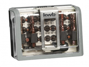 KWB PROFI BIT-BOX TORSION bit készlet ,28 db-os, övre csíptethető (163710)