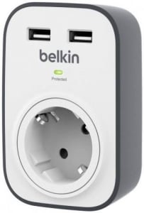 Belkin BSV103VF túlfeszültségvédő USB töltő fehér-szürke