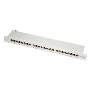 LogiLink Patch Panel 1U 19" 24 Port STP CAT6a árnyékolt szürke (NP0060)