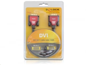 Delock 84346 DVI 24+1 kábel 3m apa - apa