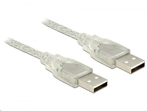 Delock 83887 USB 2.0 A > USB 2.0 A összekötő kábel, 1 m, áttetsző