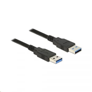 Delock 85059 USB 3.0 Type-A apa > USB 3.0 Type-A apa kábel, 0.5m, fekete