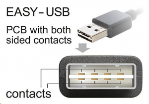 Delock 83380 USB 2.0 -A apa hajlított > USB 2.0 mini apa kábel 3 m