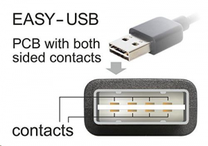 Delock 83383 EASY-USB 2.0 -A apa hajlított bal / jobb > USB 2.0 micro-B apa kábel, 2 m