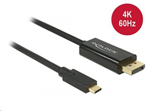 Delock 85257 USB Type-C > Displayport kábel 3 m, fekete