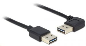 Delock 83464 EASY-USB 2.0-A apa > apa kábel 90°-ban ívelt bal / jobb 1 m, fekete