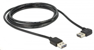 Delock 83464 EASY-USB 2.0-A apa > apa kábel 90°-ban ívelt bal / jobb 1 m, fekete