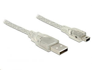 Delock 83904 USB 2.0 A > USB 2.0 Mini-B kábel, 0,5 m áttetsző