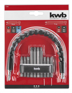 KWB STANDARD CrV bit k&eacute;szlet flexibilis sz&aacute;rral, 11 db-os (113990)
