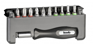 KWB PROFI INDUSTRIAL STEEL ipari acél bit készlet marokcsavarozóval, 12 db-os (151010)