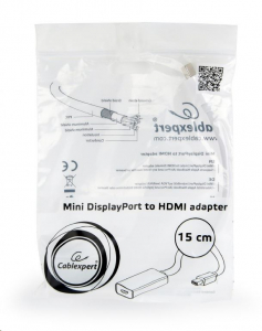 Gembird Cablexpert mini Display port male --> HDMI female adapter (A-mDPM-HDMIF-02-W)