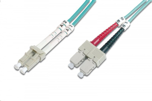 Digitus DK-2532-03/3 Fiber Optic Multimode patch kábel LC / SC OM3 3m türkiz