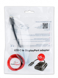 Gembird Cablexpert USB-C -> DisplayPort female adapter, fekete (A-CM-DPF-01)