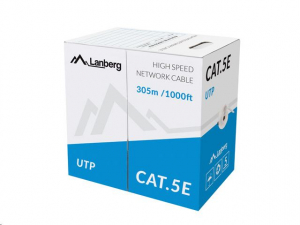Lanberg UTP k&aacute;bel, CCA, cat.5e, 305m, sz&uuml;rke (LCU5-11CC-0305-S)