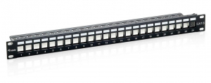 Equip Patch panel CAT6 24 PORT 1U 19" árnyékolt  fekete (769124)