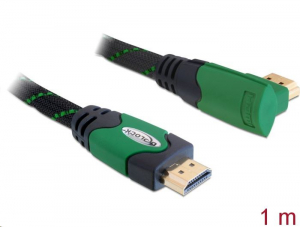 Delock 82951 High Speed derékszögű HDMI kábel 4K fekete-zöld 1m