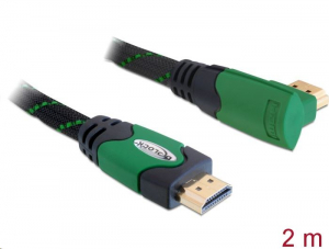 Delock 82952 High Speed derékszögű HDMI kábel 4K fekete-zöld 2m