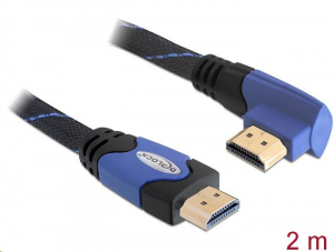 Delock 82956 High Speed derékszögű HDMI kábel 4K fekete-kék 2m