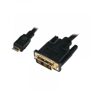 LogiLink Mini-HDMI apa –> DVI-D kábel apa, 1 m (CHM002)