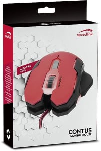 Speedlink CONTUS Gaming optikai egér piros-fekete USB (SL-680002-BKRD)