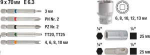 KWB PROFI POWER-BOX bit, fúrószár, dugókulcs készlet, 67 db-os, fém kofferban (106300)