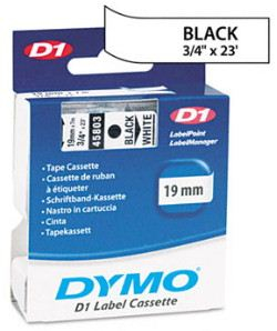 DYMO "D1" Feliratozógép szalag 19 mm x 7 m fekete-fehér (GD45803)