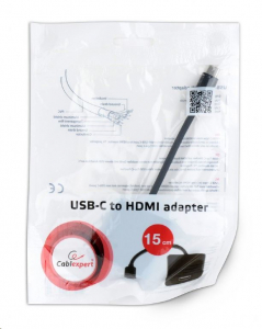 Gembird Cablexpert USB-C -> HDMI female adapter, fekete (A-CM-HDMIF-01)