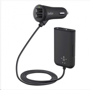 Belkin Road Rockstar 4 portos autós töltő, hátsó utas móddal fekete (F8M935bt06-BLK)