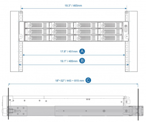QNAP Rack sín 1U és 2U QNAP NASokhoz (RAIL-B02)
