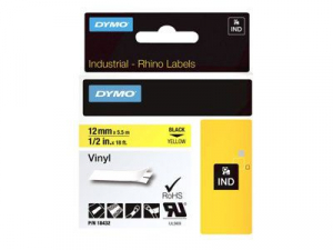 DYMO LM "D1" Feliratozógép szalag vinyl 12 mm sárga (18432)